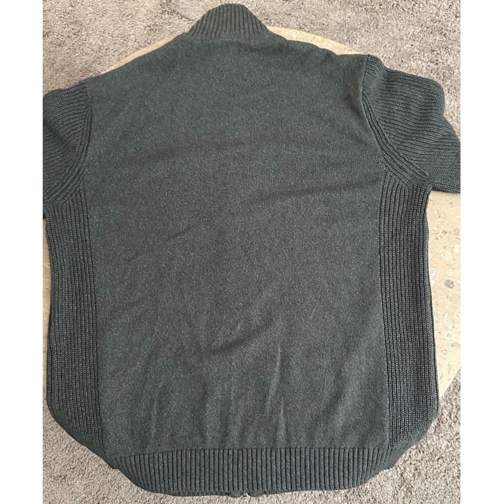 NWT DANIEL HECHTER Paris Men's Full Zip Knit Sweater Dark Green XXL Cotton Blend - Picture 3 of 14